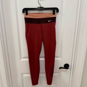 Nike Burgundy and Peach Leggings